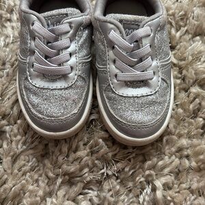 Oomphies Glittery Silver Kids Sneakers